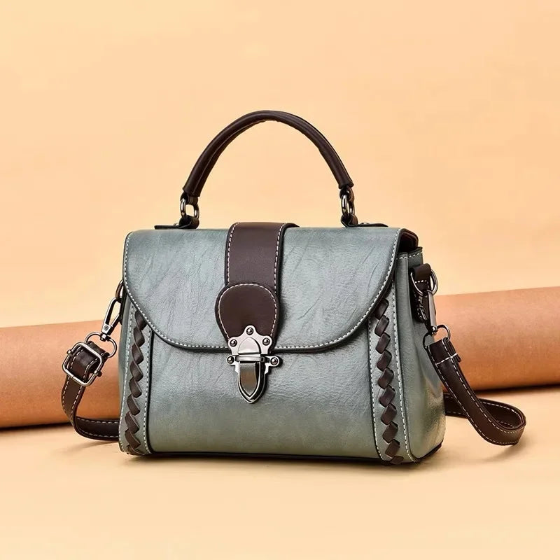 Vintage Leather Women's Shoulder Luxury Female Purses and Handbags Fashion Ladies Crossbody s Elegant Messenger Bag
