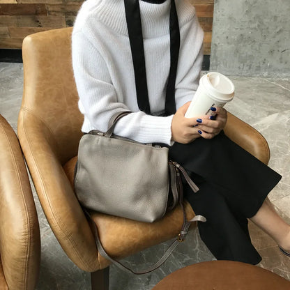 Vintage Luxury Cowhide Genuine Leather Crossbody Shoulder Bags Commuter Large Capacity Handbags Purses Clutch 2024 New Bolsas