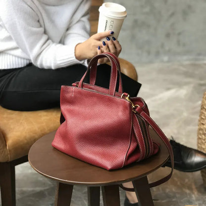 Vintage Luxury Cowhide Genuine Leather Crossbody Shoulder Bags Commuter Large Capacity Handbags Purses Clutch 2024 New Bolsas