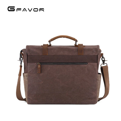 Vintage Men Messenger Bags Waterproof Canvas Shoulder Bag Man Business Crossbody Bag Male Travel 14 inch Laptop Handbag