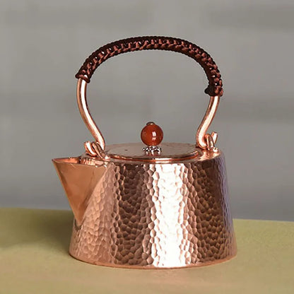 Vintage Metal Teapot, Japanese Tea Kettle, Handmade Coffee Pot Set, Copper Kettle, Small Vintage Water Jug, Gold Kung Fu Tea Set