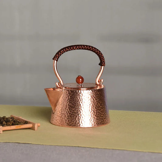 Vintage Metal Teapot, Japanese Tea Kettle, Handmade Coffee Pot Set, Copper Kettle, Small Vintage Water Jug, Gold Kung Fu Tea Set