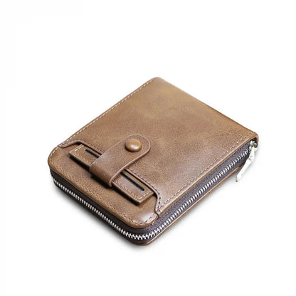 Vintage MultiFunction Men's Short Fashion Coin Purse Large Capacity Card Holders PU Leather Male Money Wallet