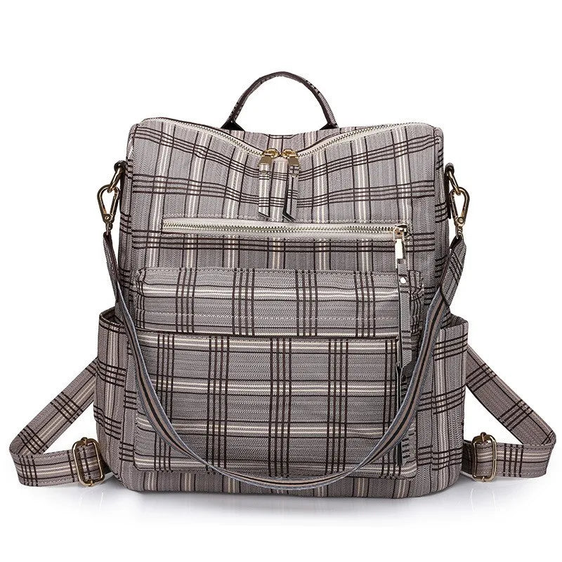 Vintage PU Leather Backpack Women Large Capacity Shoulder Bag New Design Ladies Satchel Bag Girls Mochila