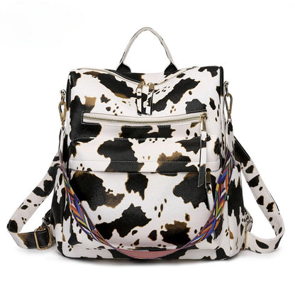 Vintage PU Leather Backpack Women Large Capacity Shoulder Bag New Design Ladies Satchel Bag Girls Mochila