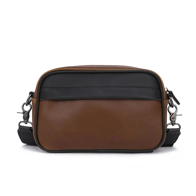 Vintage PU Leather Crossbody For Men Korean Style Shoulder Messenger Casual Male Sling Bag Luxury Handbag