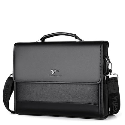Vintage PU Leather Men Briefcase Executive Handbag Documents Male Business Shoulder Messenger Laptop Bag For Man