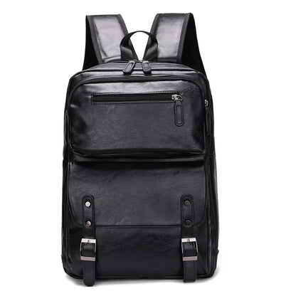 Vintage PU Leather Men Business Travel Backpack Large Capacity Male Laptop Bag Fashion School Bags For Boys