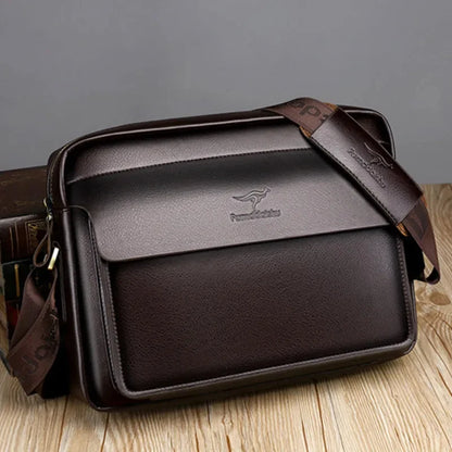 Vintage PU Leather Men's Shoulder Fashion Horizontal Male Crossbody Messenger Bag Business Man Handbag