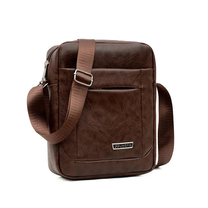 Vintage PU Leather Men's Shoulder Large Capacity Messenger Casual Male Crossbody Fashion Sling Bag