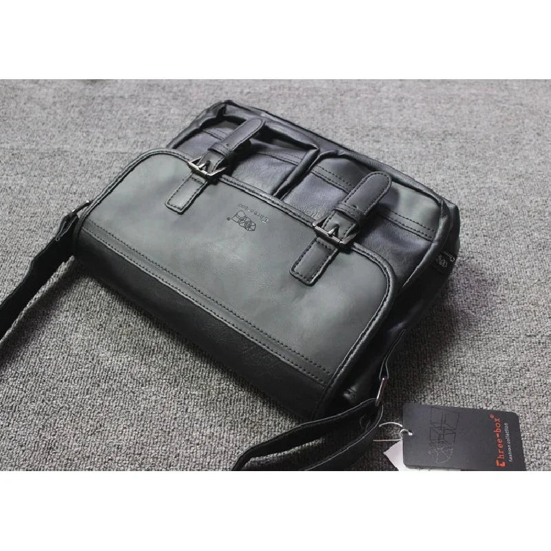 Vintage PU Leather Men's Shoulder Multi-Function Travel Crossbody Large Capacity Male Messenger ipad Bag For Man