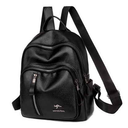 Vintage PU Leather Women Backpacks 2021 Fashion Ladies Student Bags Casual Big Capacity Female Bagpack Racksack Bolsas Feminina