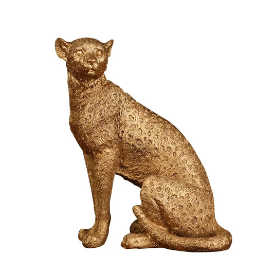 Vintage Panther Statue European Animal Figurine Leopard Sculpture Home Office Decoration Living Room Decor Accessories