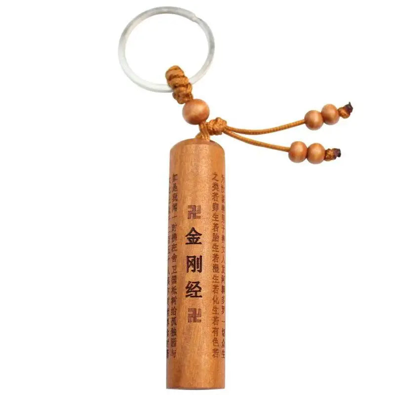 Vintage Peach Wood Pure Handmade Pendant Carrying Abacus Carving Crafts Wooden Carving for Men and Women Safety Car Keychain