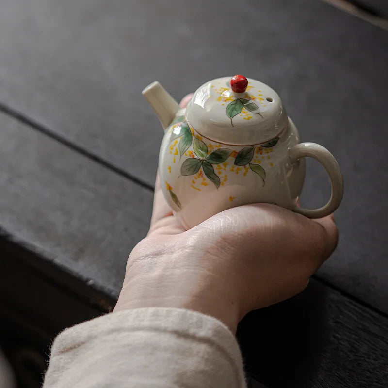 Vintage Portable Tea Set, Teapot, Ceramic, Handmade, Small Tea Pot, Personal Pot, Chinese Kung Fu Tea Table Kettle, Tea Infusers