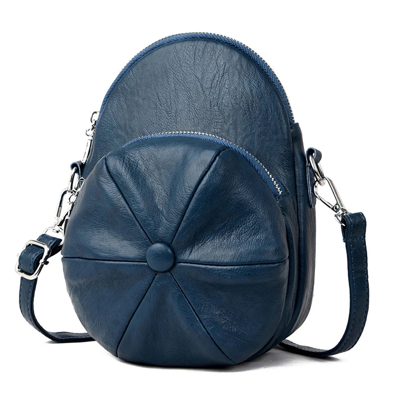 Vintage Shoulder Messenger Bags for Women 2023 Designer Hat shape Soft Leather Ladies Handbags Casual Small Lady Tote Bag bolsos