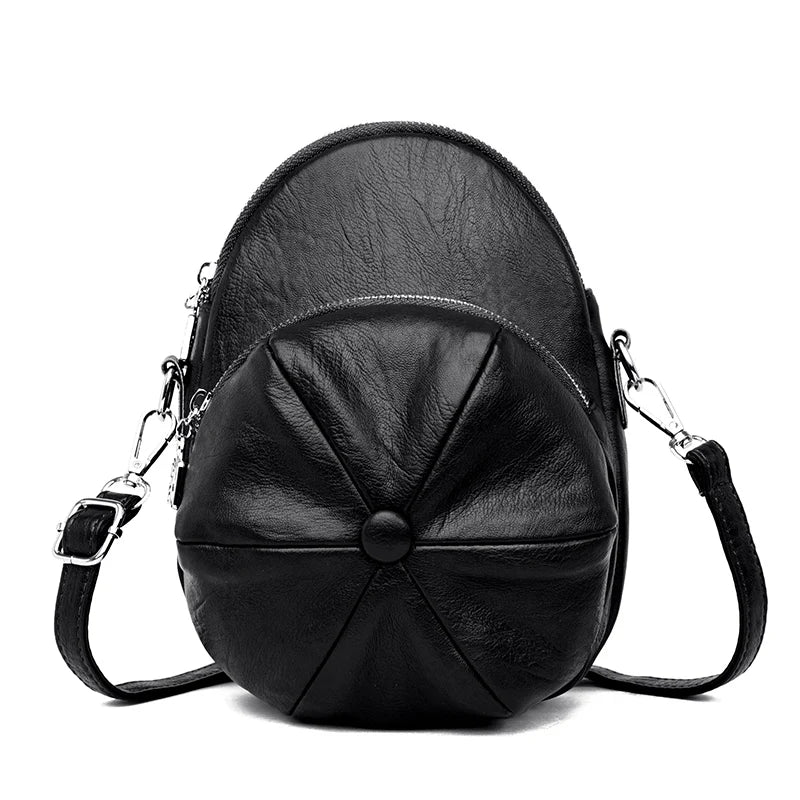 Vintage Shoulder Messenger Bags for Women 2023 Designer Hat shape Soft Leather Ladies Handbags Casual Small Lady Tote Bag bolsos