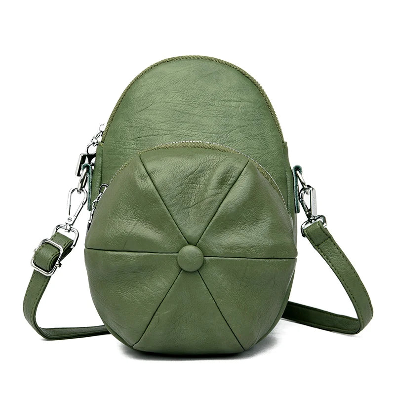 Vintage Shoulder Messenger Bags for Women 2023 Designer Hat shape Soft Leather Ladies Handbags Casual Small Lady Tote Bag bolsos