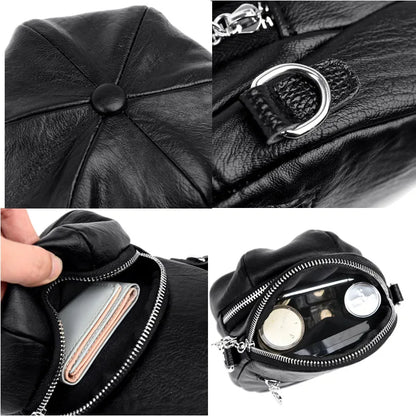 Vintage Shoulder Messenger Bags for Women 2023 Designer Hat shape Soft Leather Ladies Handbags Casual Small Lady Tote Bag bolsos