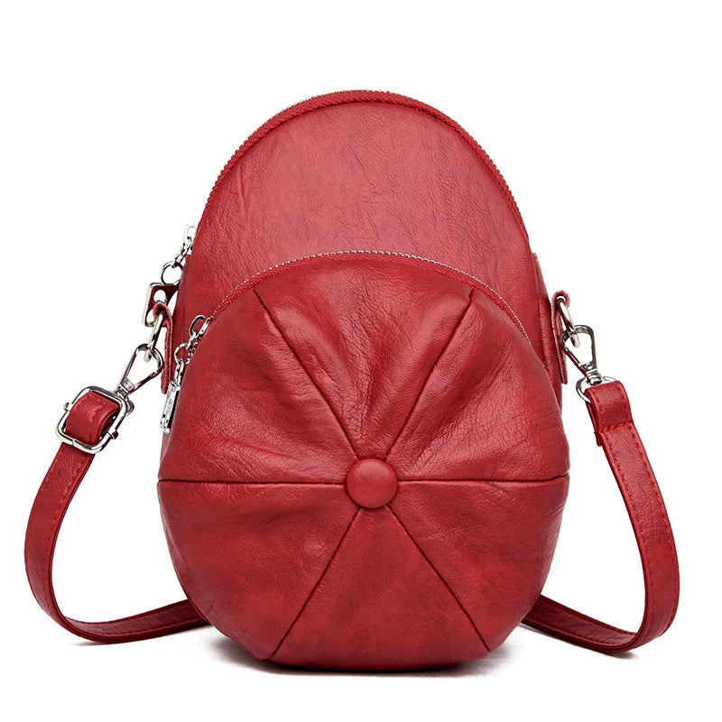 Vintage Shoulder Messenger Bags for Women 2023 Designer Hat shape Soft Leather Ladies Handbags Casual Small Lady Tote Bag bolsos