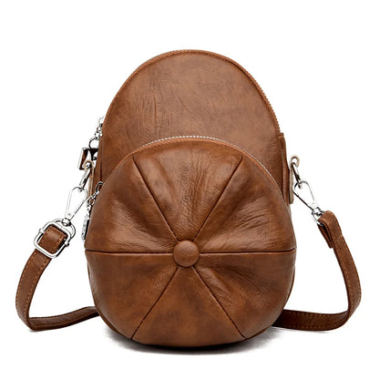 Vintage Shoulder Messenger Bags for Women 2023 Designer Hat shape Soft Leather Ladies Handbags Casual Small Lady Tote Bag bolsos