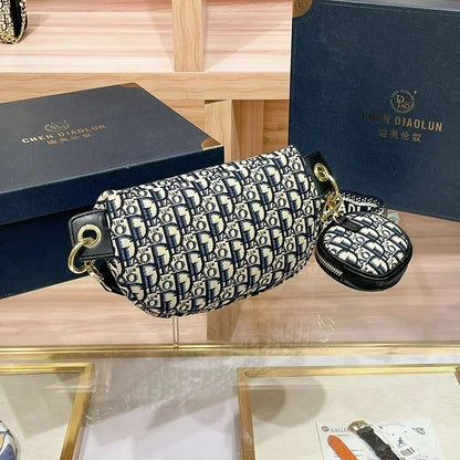Vintage Shoulder Women'S Printed Letter Crossbody Chest Bag With Adjustable Strap Designer Luxury Soft Leather Waist Packs