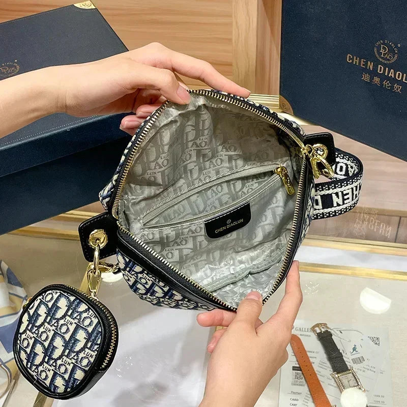 Vintage Shoulder Women'S Printed Letter Crossbody Chest Bag With Adjustable Strap Designer Luxury Soft Leather Waist Packs
