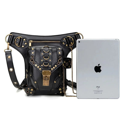 Vintage Steampunk Steam Punk Chain Rock Gothic Retro Travel Women Men leg bag High Quality Hiking Waist Bag