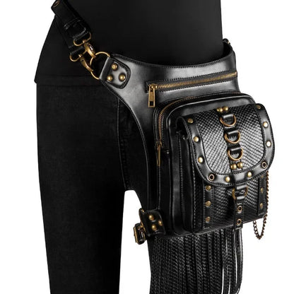 Vintage Steampunk Steam Punk Chain Rock Gothic Retro Travel Women Men leg bag High Quality Hiking Waist Bag