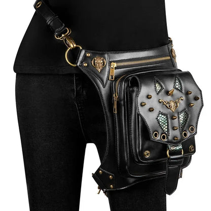 Vintage Steampunk Steam Punk Chain Rock Gothic Retro Travel Women Men leg bag High Quality Hiking Waist Bag