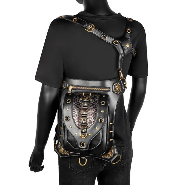 Vintage Steampunk Steam Punk Chain Rock Gothic Retro Travel Women Men leg bag High Quality Hiking Waist Bag