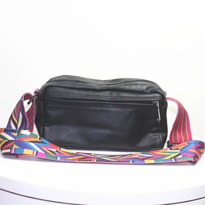 Vintage Straps Men's Shoulder Messenger Fashion Leather Male Crossbody Phone Casual Small Square Bag Man Handbag