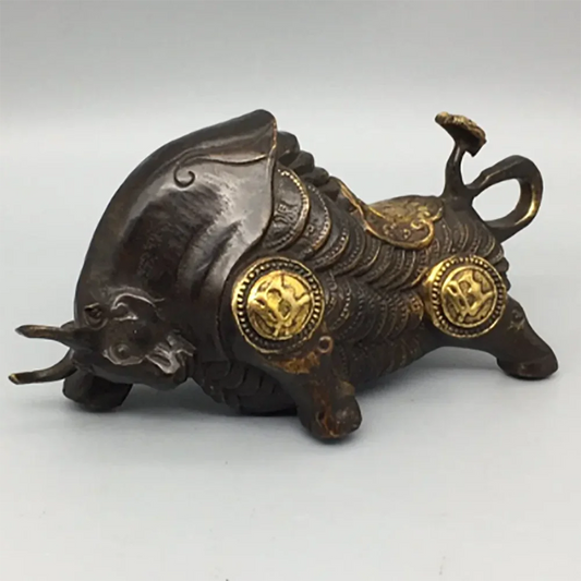 Vintage Wall Street Bull Bull Statue Animal Cow Decoration Sculpture Desk Decoration Living Room Interior Home Decor Crafts