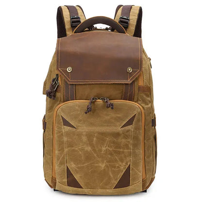 Vintage Waxed Canvas Camera Bags Dslr Backpack Waterproof Shockproof Breathable Photography Bag for Nikon Canon Sony Laptop Bag