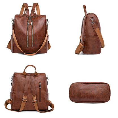 Vintage Women Soft Leather Backpack Fashion School Bags for Teenagers Girls High Quality School Backpack Women Travel Backpacks
