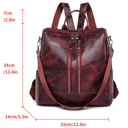 Vintage Women Soft Leather Backpack Fashion School Bags for Teenagers Girls High Quality School Backpack Women Travel Backpacks