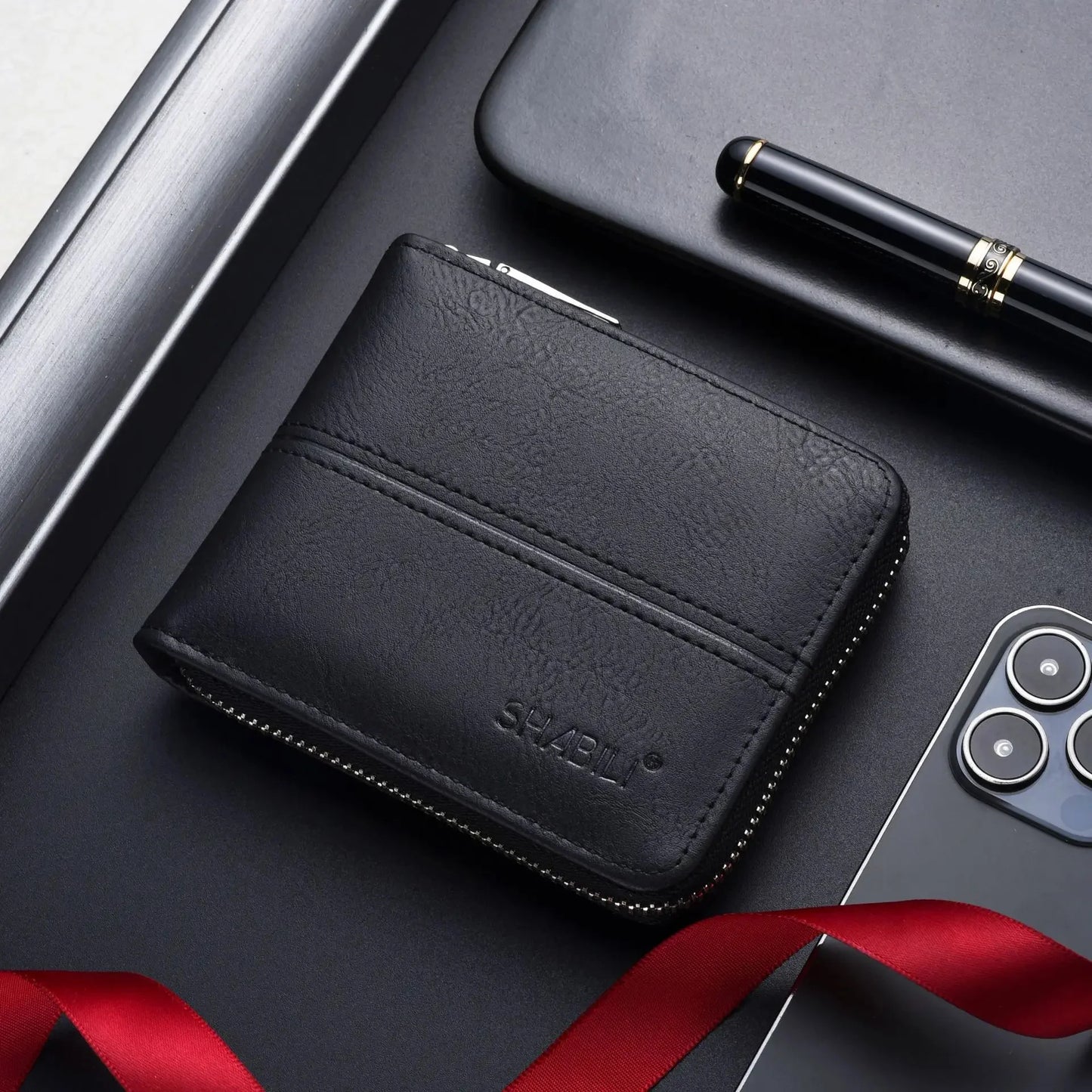 Vintage Zipper Men's PU Leather Short Coin Purses Business Wallet Card Holder For Man Fashion Money Clip