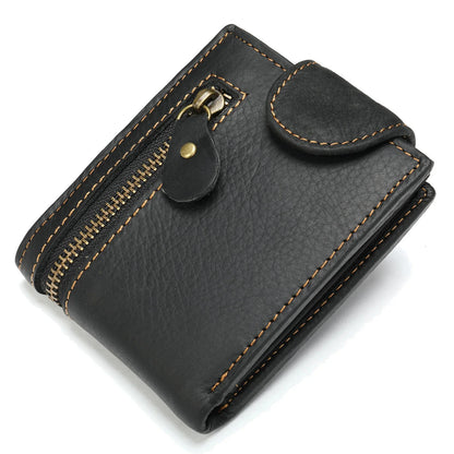 Vintage Zipper Purse Men Genuine s Male Clutch for ID/credit Cardholder Coin Purses Leather Wallet Man