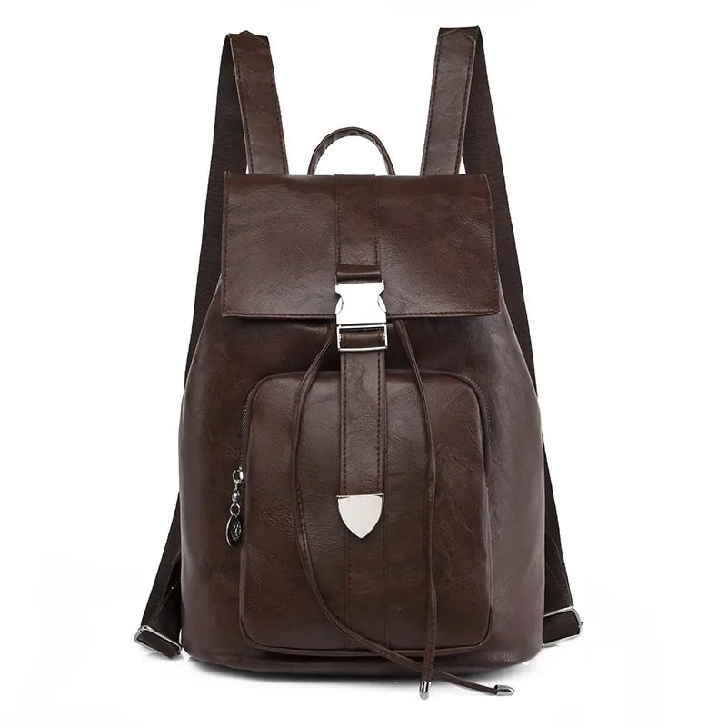 Vintage anti-theft women's leather outdoor travel backpack fashion casual Feminina school bag