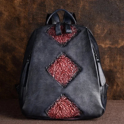 Vintage genuine leather women's cowhide multifunction ladies travel backpack large capacity school bag for girls