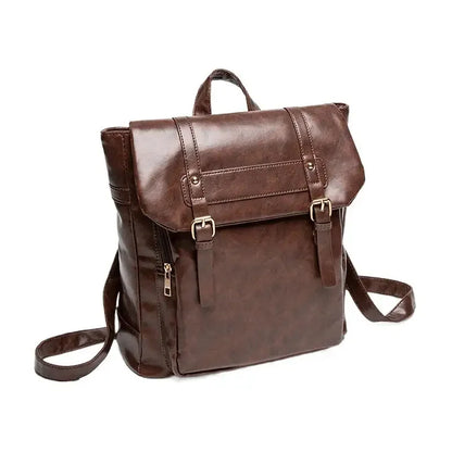 Vintage leather women's fashion small Feminina travel backpack high quality school bag for girls