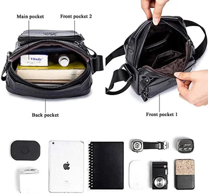 Vintage s Casual Men's Business Man Genuine Leather Crossbody Small Men Single Shoulder Messenger Bag