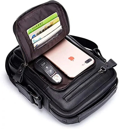 Vintage s Casual Men's Business Man Genuine Leather Crossbody Small Men Single Shoulder Messenger Bag