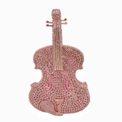 Violin Shaped Crystal Evening Clutch Bags Women 2024 Novelty Rhinestone Wedding Purses And Handbags Luxury Designer High Quality