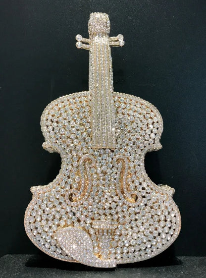 Violin Shaped Crystal Evening Clutch Bags Women 2024 Novelty Rhinestone Wedding Purses And Handbags Luxury Designer High Quality