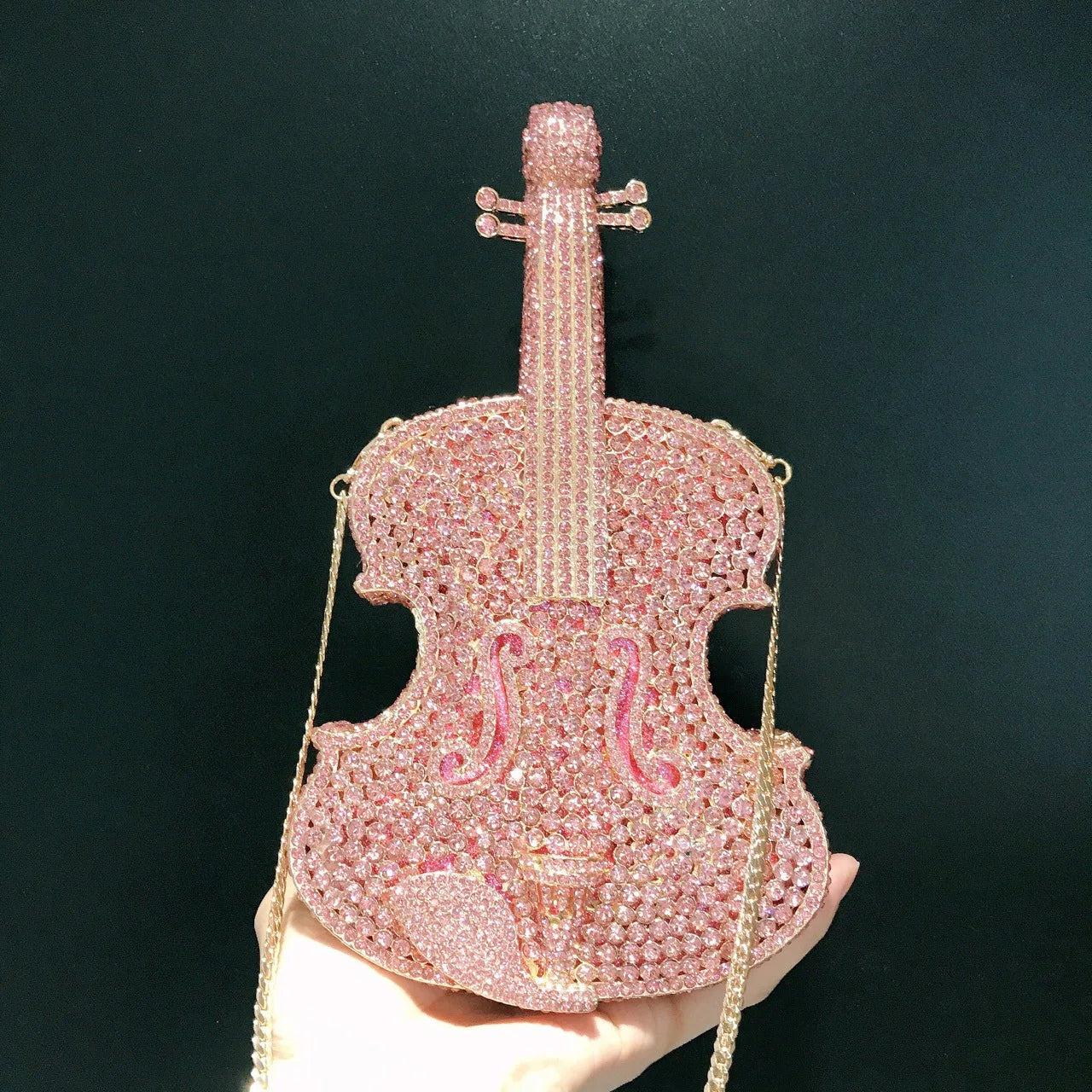Violin Shaped Crystal Evening Clutch Bags Women 2024 Novelty Rhinestone Wedding Purses And Handbags Luxury Designer High Quality
