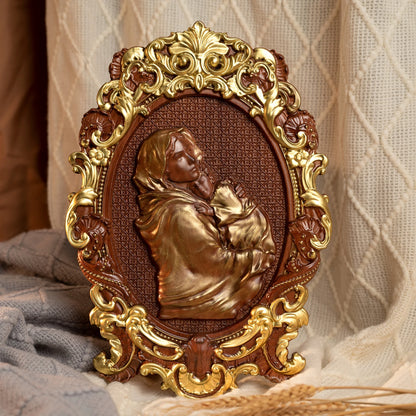 Virgin Mary and Baby Jesus Catholic Religious Statue Christian Home Wooden Wall Decor Gifts for Catholics Free Shipping