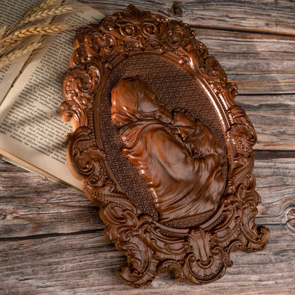 Virgin Mary and Baby Jesus Catholic Religious Statue Christian Home Wooden Wall Decor Gifts for Catholics Free Shipping