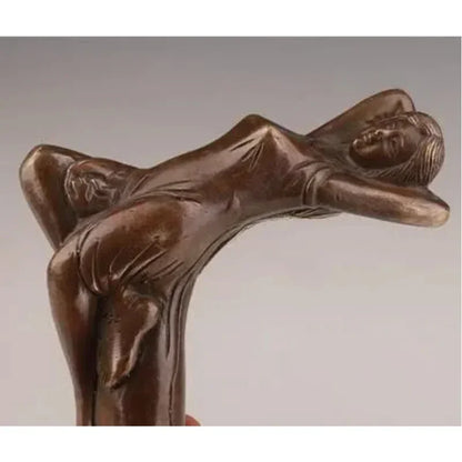 WALKING STICK CANE HEAD BRONZE CASTING WOMAN STATUE ACCESSORIES COLLECTABLE