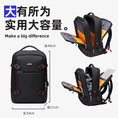 WIERSOON 45L Male Expandable Large Capacity Traveling Backpack for 17 inch Laptop Men's Backpack Approved Weekender Bag